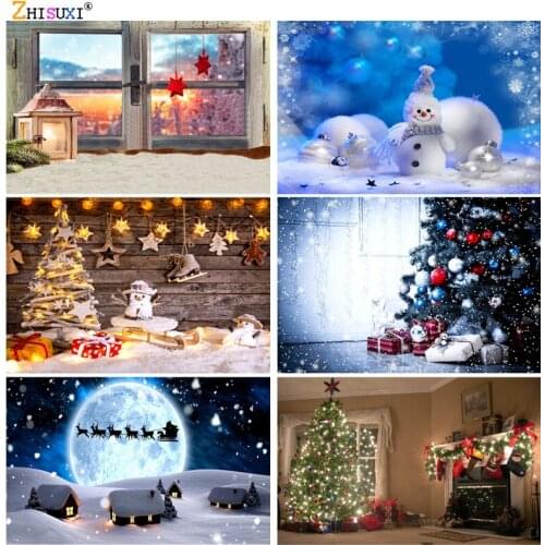 SHUOZHIKE Christmas Theme Photography Background Snowman Christmas tree Children Backdrops For Photo Studio Props 21622 SLHT-02