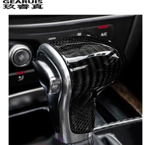 Car styling true carbon fiber Car Gear Shift Knob Cover Level Head Sheath For Audi A4 B8 A5 S5 A6 C7 A7 Q5 Q7 Auto accessories