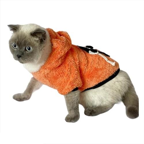 Orange Black Bunny Cat Hoodie, Sweatshirt for Cats, Cat Fashion, Cat Dress, Cat Clothes, pet Clothes