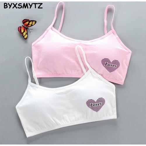 Girls Training Bra Adolescente Girls Sport Bras Cotton Teen 8-16 Years Girl Underwear Push Up Teens Bras With Chest Pad Clothes