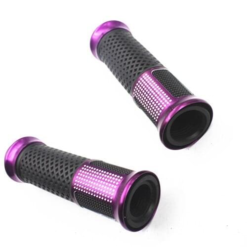 Universal Motorcycle Handlebar Grips 7/8 "22mm Hand Grip Purple Touring Chopper Bobber Cafe Racer Old School