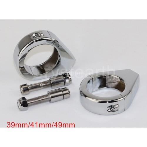 Universal Chrome Motorcycle Turn Signals Mounting Bracket 39mm 41mm 49mm Fork Tubes Clamp For Harley Bobber Chopper Honda Yamaha