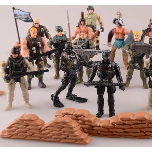 Military Furnishing War Soldiers Model Troops Toy Soldiers Special Forces Suits Weapons Plastic Furnishings