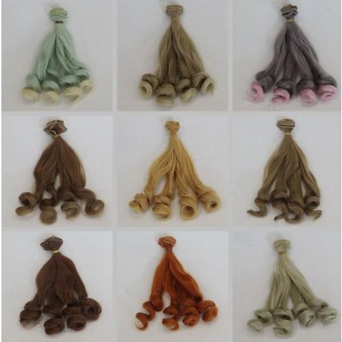 1pc Fashion Doll Hair Fashion 15X100cm Wholesale High Temperature Fiber Fashion Curly Hair Hair For DIY / BJD Wig Doll