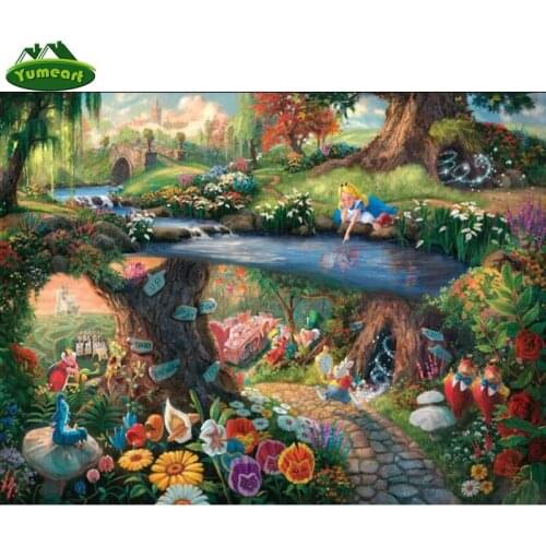 YUMEART DIY Diamond Paintings Cartoon Christmas Diamond Pattern Beadwork Pictures Needlework Cartoon World Diamond Mosaic Craft