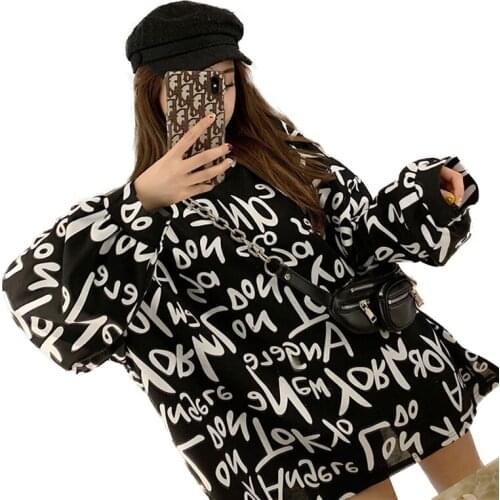 Summer Women T-shirt Alphabet Printing Long Sleeve T Shirt Round Crew Neck Plain Cotton Spandex Plus Size Lady Tees & Tops