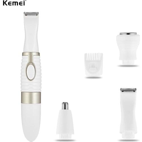 Kemei 3in1 Nose Ear Hair Trimmer Beard Trimer For women Electric Face Precision For Nose Ear Moustache Battery Operated