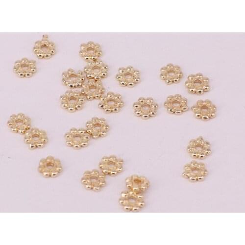 30pcs/bag 5x1mm brass spacer beads setting base high quality gold plated jewelry DIY material fittings jewelry accesory