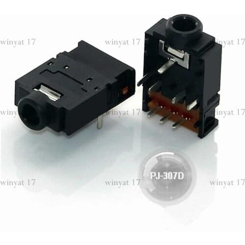 30PCS PJ-307D 3.5MM 3F07 DIP-8 Headphone Socket 8 foot strap switch Socket mother Seat Plastic mouth