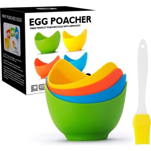 Silicone Egg Poacher Cups Eggs Poaches Without The Stress 4 Nonstick Pods For Easy Release Cleaning BPA FreStove TopDishwasher