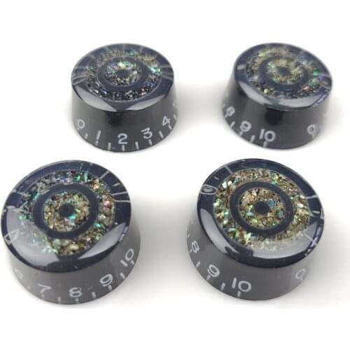 4 Pcs Guitar Control Knobs for 6mm Abalone Speed Volume Tone Potentiometer Knob Compatible with LP SG Electric Guitar KSP80