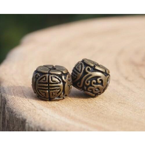 5pcs Bronze Beads Carved Dragon Barrel Brass Bead Copper Mala Beads Japa Bracelet Jewelry Findings DIY Accessories