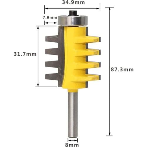 8 Shank Rail Reversible Finger Joint Glue Router Bit Cone Tenon Woodwork Wood Cutter Power Tools