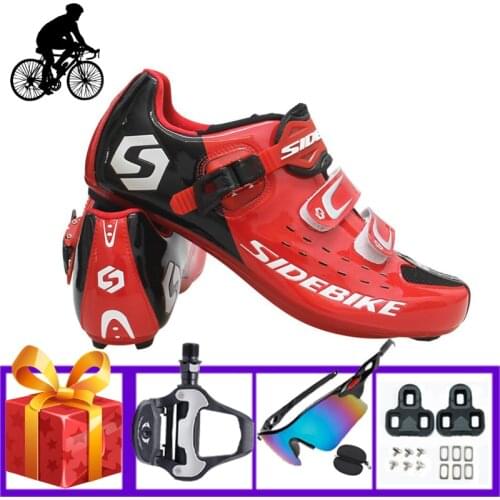 SIDEBIKE Road Bike Shoes Add Pedals Breathable Self-locking Sapatilha Ciclismo Racing Bicycle Cleats Sneakers Wear-resistant
