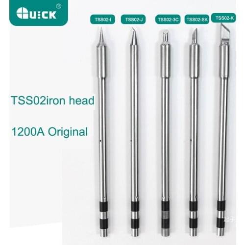 QUICK TS1200A Original Lead Free Solder Iron Tip Handle welding pen tools TSS02-SK TSS02-K TSS02-I TSS02-2C TSS02-3C