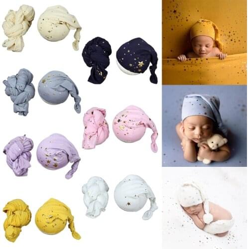 Baby Knot Tail Starry Sky Hat Newborn Photography Props Infants Beanies for Photo Shooting Posing