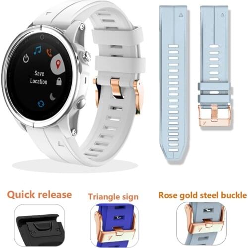 For Garmin Fenix 6S 5S Watchband 20mm Bracelet For Fenix 6s Pro 5s Plus Rose gold buckle Silicone Quick Replacement Wrist Straps