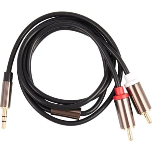Jack 3.5mm to 2 RCA Audio Cable AUX Splitter 3.5mm Stereo Male to Male RCA Adapter 2 Speaker Cable 1m