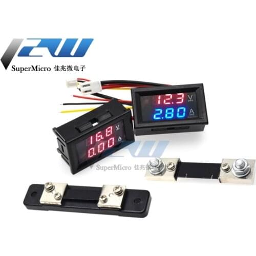 Electronic Digital Voltmeter DC 0-100V 1A 10A 50A 100A Ammeter 0.56 '' LED Display Voltage Regulator Volt Amp Tester Auto Car