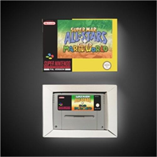 Super Marioed All Stars + Super Marioed World - EUR Version RPG Game Card Battery Save With Retail Box