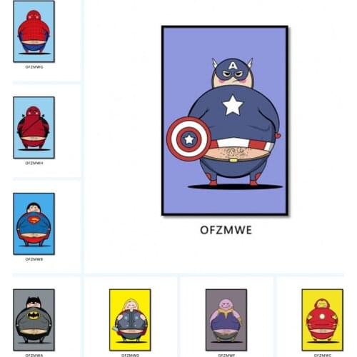 Cartoon Marvel Disney Canvas Painting Superhero Iron Man Burger Shop Hanging Avenger Posters And Prints Wall Art Room Home Decor