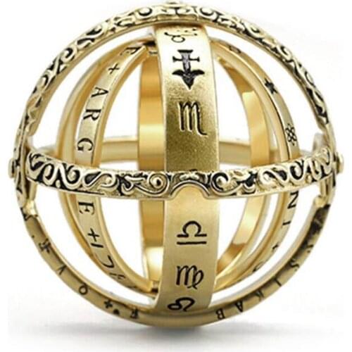 Creative Astronomical Ball Ring Complex Rotating Clamshell Astronomical Ring Universe Student Constellation Ring Boho Jewelry