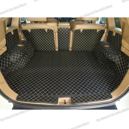 Leather Car Trunk Mat Cargo liner for Toyota Highlander 2007 2008 2009 2010 2011 2012 2013 Carpet rear boot Kluger accessories