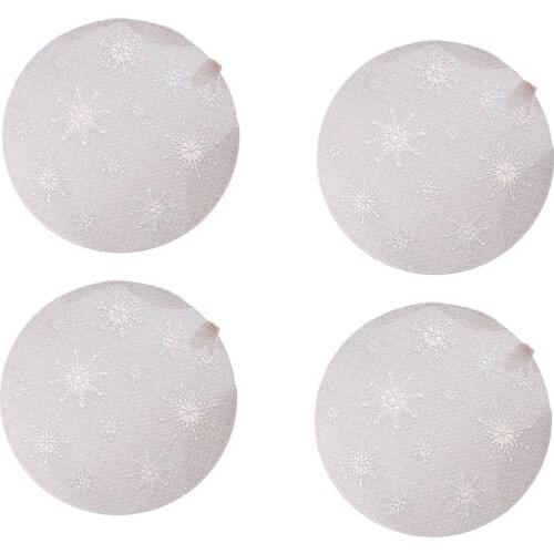 Round Snowflake Hollow Placemat Christmas Dining Table Decor PVC Household Heat Insulation Pad Table Mat