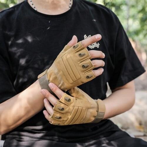 Summer Motorcycle Gloves Men Touchscreen Leather Hard Knuckle Half Finger Motobike Riding Moto Protective Gear Motocross Gloves