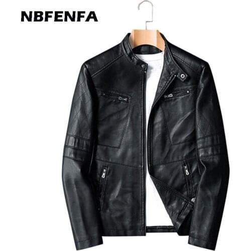 6XL Men PU Leather Jackets Male Coat Solid Spring Autumn Sport Outwear Outdoor Men Clothing Biker Plus Size Jacket Black LX176