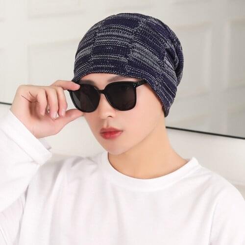 Men Winter Beanie Hat Women Knitted Hat Cap Velvet Warm Outdoor Cycling Winter-proof Ear Protection Adult Knitted Woolen Hat