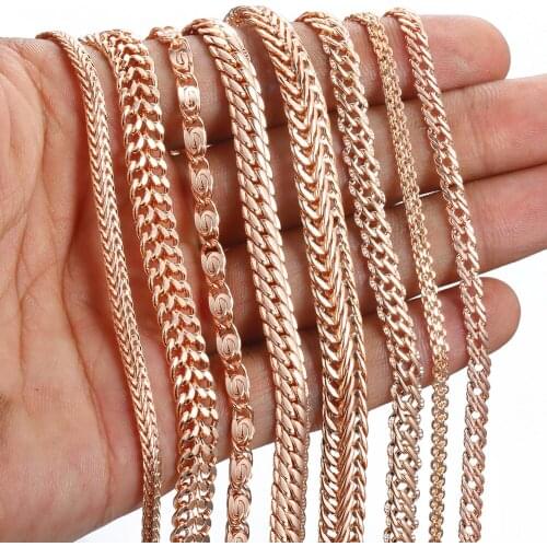 20cm Bracelets For Women Men Rose Gold Curb Snail Foxtail Venitian Link Chains Mens Bracelets Fashion Jewelry Gifts