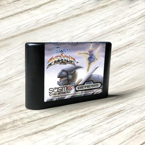 Super Hydlide - USA Label Flashkit MD Electroless Gold PCB Card for Sega Genesis Megadrive Video Game Console