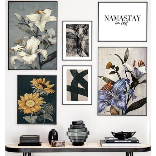 Flower Poster Wall Art Canvas Painting Plant Print Nordic Abstract Modern Art Home Wall Decor Picture for Living Room Design