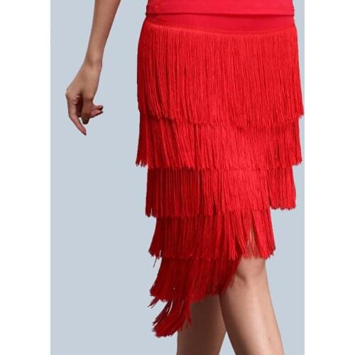 NEW Latin dance dress beveled frills skirt tassel plus size S-3XL skirts Ballroom women sexy rumba samba performance costume
