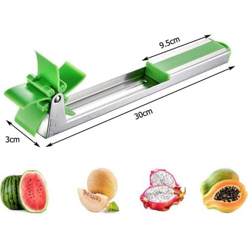 Stainless Steel Watermelon Slicer Cutter Windmill Cut Watermelon Artifact Fruit Cutter Kitchen Gadgets Fruit Tool