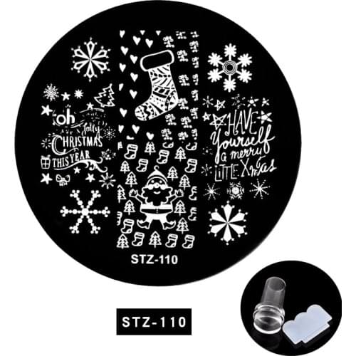 1pcs Christmas Pattern Nail Stamping Plates Snowflake Design Stainless Steel Stencil Tools Nail Stamping Template CHSTZN01-12-1
