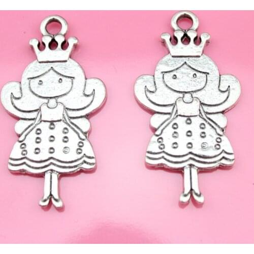 70pcs big princess girl antique silver bronze lead free zinc alloy pendant, charm, drops for diy 47X24mm 3d character