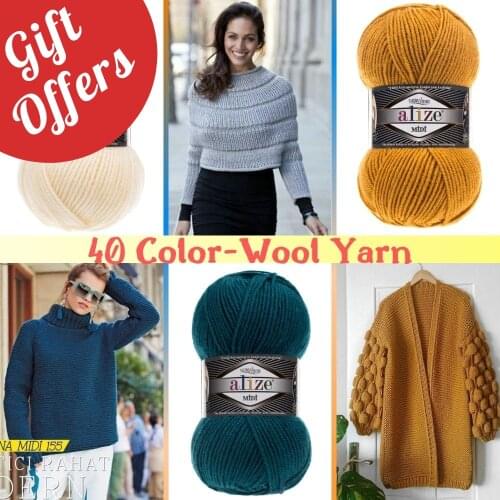 Alize Superlana Midi 5 Ball Hand Knitting Yarn, 100 grams 170 meters, Thread, Wool, Acrylic, Autumn / Winter Season, Crochet, Clothes, Cardigan, Blouse, Quality, Hobby, Knit, Packs, Palmie Store, Made In Turkey – DIY