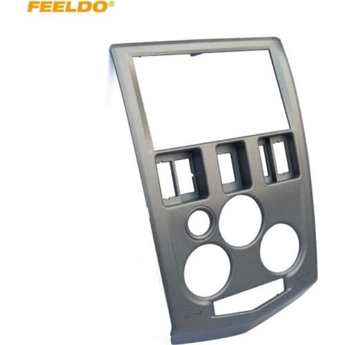 FEELDO 2DIN Car Stereo CD/DVD Radio Fascia Plate Panel Frame For Renault Logan Dashboard Frame Trim Mount Kit