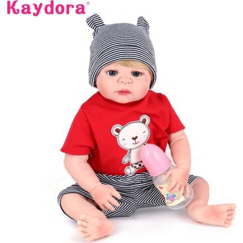 22 inch Realistic Reborn Baby Doll Full Body Vinyl Silicone Lifelike Bebe Reborn lol Toys DIY Bonecas Gift Kaydora