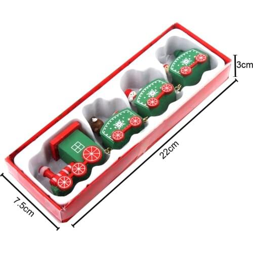 Christmas Creative Wooden Train Kid Toy Santa Claus Festival Table Ornaments DIY