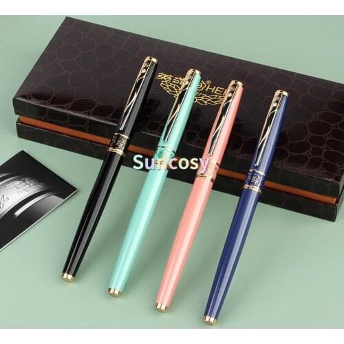 HERO 1113A Fountain Pen, Womens 10K Gold NIB, Adult Retro Fashion Office Writing Practice Pen, Student Fairy Gift Boxed