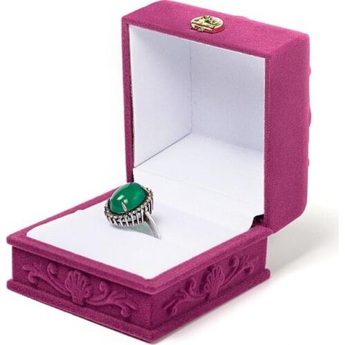 Bump retro popular Engagement Organizer Storage Accessories Wedding Rose velvet Jewelry Box Display Gift