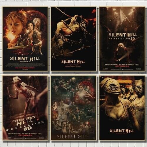 Silent Hill Classic Movie Kraft Paper Poster Bar Cafe Living Room Dining room Wall Decorative Paintings