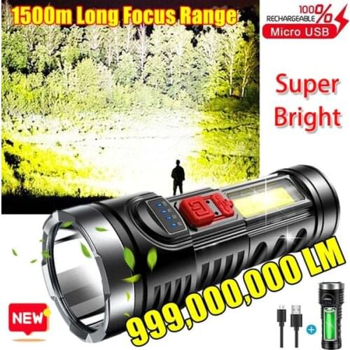 Outdoor Portable Strong Light Flashlight USB Charging OSL Highlight Mobile Cob Power Long-range Light Flashlight Tactical Lights