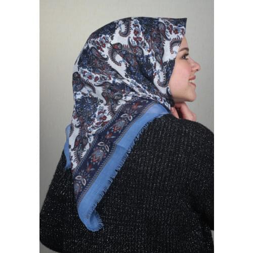 VERTU PATTERNED LINEN FLAMLI SCARF-DESEN-20-RENK-05