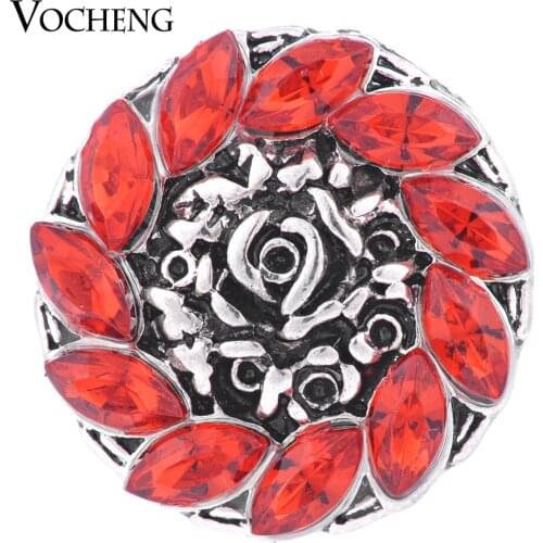 Vocheng Ginger Snap Red Blue White Grey Water Drop Rhinestone 18mm Interchangeable Jewelry Vn-1148