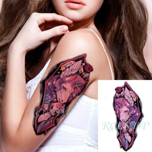Waterproof Temporary Tattoo Sticker Cartoon Unicorn Horse Flash Tatto Fake Tatoo Large Body Art Stickers for Women Men Kids