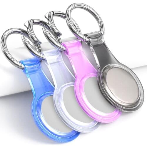 TPU Case Sleeve Protective for Apple AirTags Shock Absorbing Protector Shell Anti-Scratch with Anti-Lost Keychain Ring